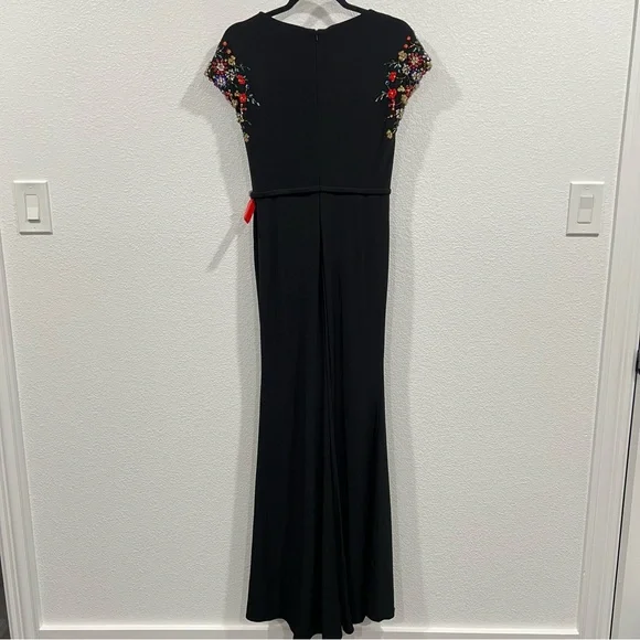 NWT Mac Duggal 55709 - Floral Beaded Mother of the Bride Gown in Black 6